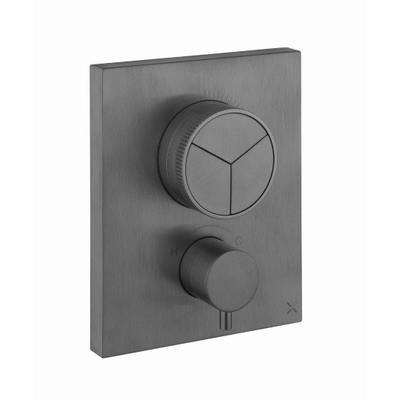 Crosswater Crossbox Douchekraan - thermostatisch - geschikt voor 3 functies - push - slate gunmetal (antraciet)