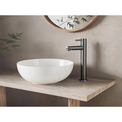 Fortifura Calvi Robinet de lavabo - 23cm - rehaussé - montage sur plan - gunmetal