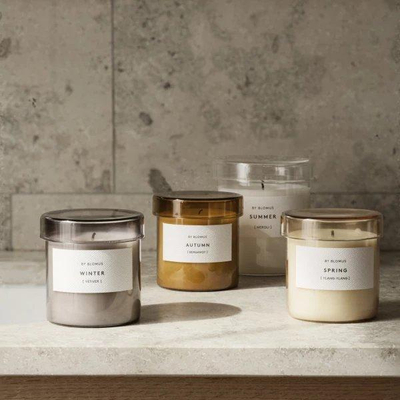 Blomus VALOA Geurkaars - S - hoogte 7,5cm - Øcm - Tan