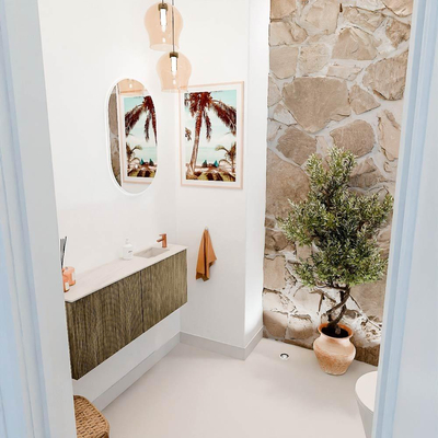 Mondiaz JOYA-DLUX 100cm toiletmeubel - kleur Dusk - Wastafel FAYE positie Rechts 1 kraangat kleur Meli.
