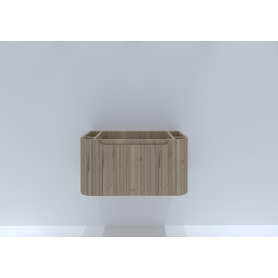 H&R meubles de salle de bains Juice Meuble sous vasque - 80x45x40cm - coins arrondis - façade 3D - 1 tiroir - poignée intégrée - chêne français