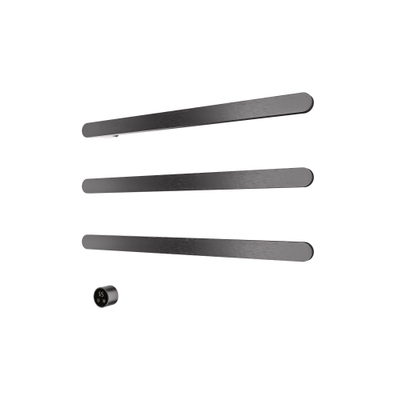 Hotbath &MORE Handdoekradiator - 80x57cm - vierkant - 3 stangen - horizontaal - met schakelaar - geborsteld gunmetal PVD