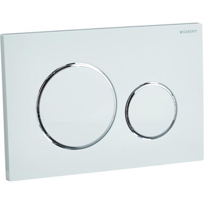 Geberit Sigma20 plaque de commande - chasse à 2 touches - boutons ronds - blanc/brillant/chrome/blanc