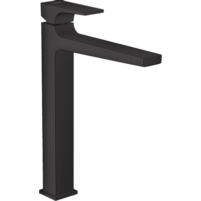 Hansgrohe Metropol 1-gats wastafelkraan - 260 met push open waste - met voorsprong vaste uitloop 20.4cm - mat zwart