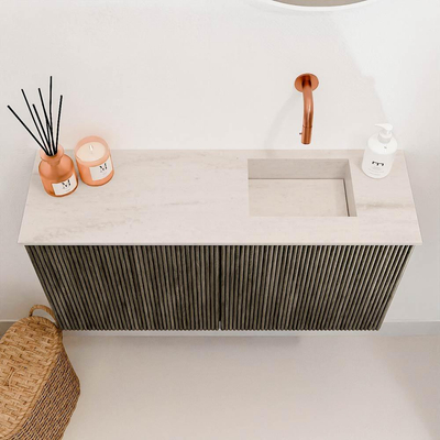 Mondiaz JOYA-DLUX 80cm toiletmeubel - kleur Shadow - Wastafel FAYE positie Rechts Zonder kraangat kleur Meli.
