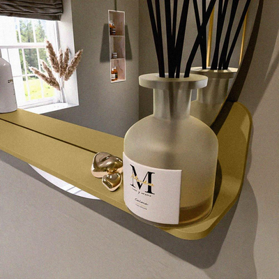 Mondiaz SPOT Miroir de salle de bains - rond 70cm - tablette miroir - couleur Oro