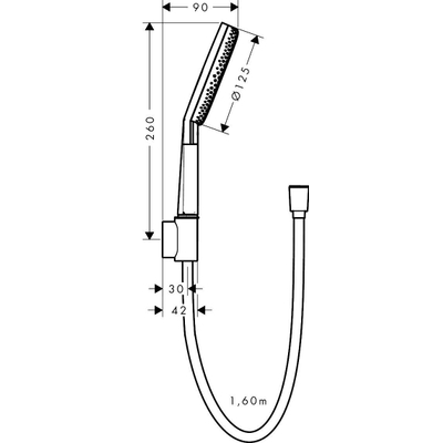 Hansgrohe Raindance Alive Select S Doucheset - 125 - 3jet - ecosmart - met designflex textiel - doucheslang - 160 cm - hoogglans chroom
