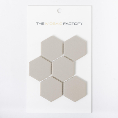 ÉCHANTILLON The Mosaic Factory London carreau mosaïque 5.1x5.9x0.6cm pour sol pour intérieur et extérieur Hexagone Céramique Gris