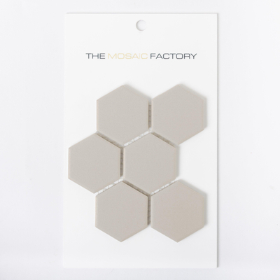 SAMPLE The Mosaic Factory London Carrelage mosaïque - 5.1x5.9x0.6cm - pour sol pour intérieur et extérieur hexagonal - céramique - gris