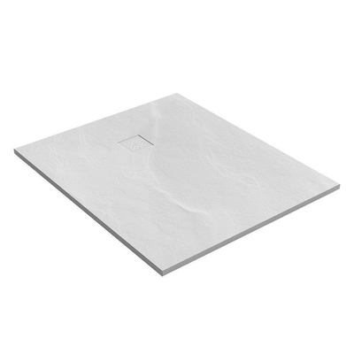 BRAUER Asteroid Receveur de douche 100x120 incl. antidérapant et antibactérien marbre minéral blanc mat