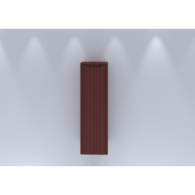 H&R Badmeubelen Juice Halfhoge Kast - 40x35x130cm - met ronde hoeken - 3D-front - 1 deur - rechtsdraaiend - terra mat
