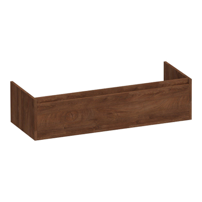 BRAUER Hope Meuble sous-lavabo - 119x30x45.5cm - 2 tiroirs softclose - sans poignée - 2 découpes pour siphon - Forest Cacao