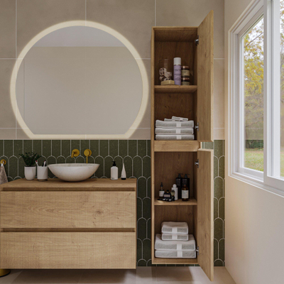 Saniclass Holz Atelier Colonne haute - 140x38x38cm - 2 portes - Chêne naturel