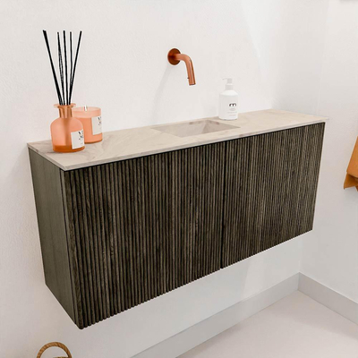 Mondiaz JOYA-DLUX 90cm toiletmeubel - kleur Shadow - Wastafel FAYE positie Midden Zonder kraangat kleur Frappe.