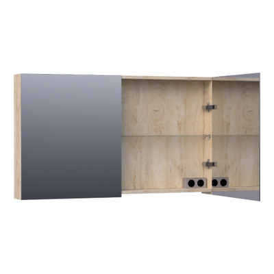 BRAUER Impress spiegelkast – 119x70x15 cm – 2 deuren, dubbelzijdige spiegeldeuren – Forest Wheat