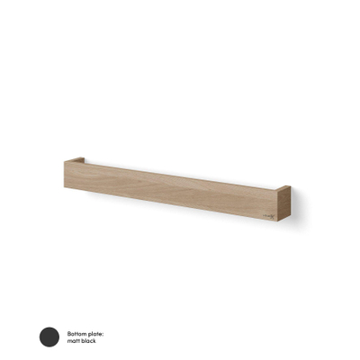 Looox Wood collection shelf BoX 90cm met bodemplaat zwart mat eiken zwart mat