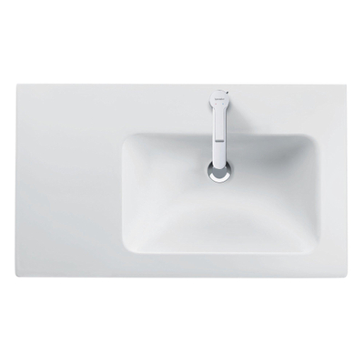 Duravit Me by Starck Lavabo pour meuble asymétrique vasque droite 83x49cm 1 trou de robinet avec trop-plein Blanc mat