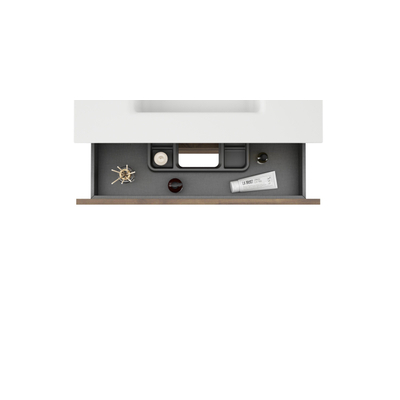 Adema Chaci PLUS Wastafelonderkast - 80x86x46cm - 3 lades - Geintegreerde greep - MFC - noten (hout)