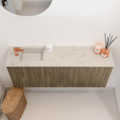 Mondiaz JOYA-DLUX 100cm toiletmeubel - kleur Dusk - Wastafel FAYE positie Links 1 kraangat kleur Opalo.