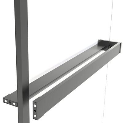 Fortifura Galeria handdoekrek voor inloopdouche - klemmen - 140cm - inkortbaar - geborsteld gunmetal (antraciet)
