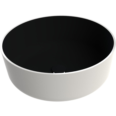 Thebalux vasque à poser céramique Siena ronde 36 extérieur noir mat intérieur