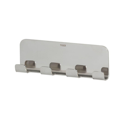 Tiger Colar Patère - 4 crochets - autocollante - acier inox poli