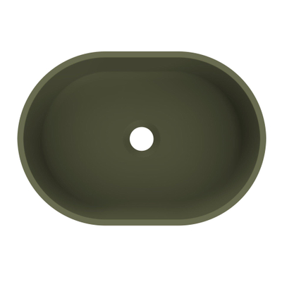 Arcqua Case vasque à poser - 40x28cm - Ovale - Marbre coulé Vert mat