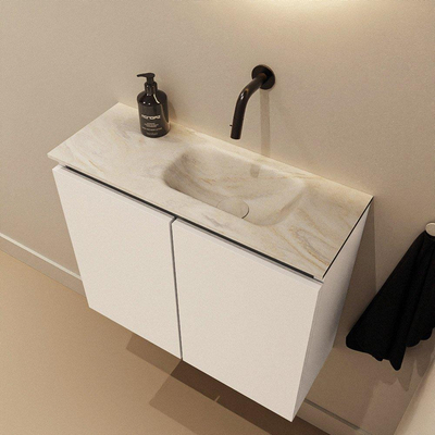 MONDIAZ TURE-DLUX 60cm toiletmeubel Talc. EDEN wastafel Ostra positie rechts. Zonder kraangat.