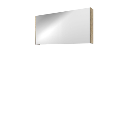 Proline spiegelkast xcellent avec double portes en miroir, 2 portes 120x14x60cm chêne brut