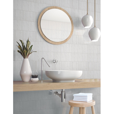 ÉCHANTILLON Terravito Girivo Carreau mural en céramique - 35x35cm - 9.2mm - Blanc