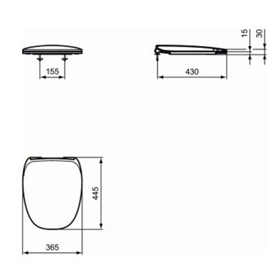 Ideal Standard Dea closetzitting met deksel met softclose dun wit