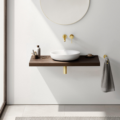 GROHE Essence New wastafelkraan - l-size - inbouw - 2-gats - geborsteld cool sunrise (goud)