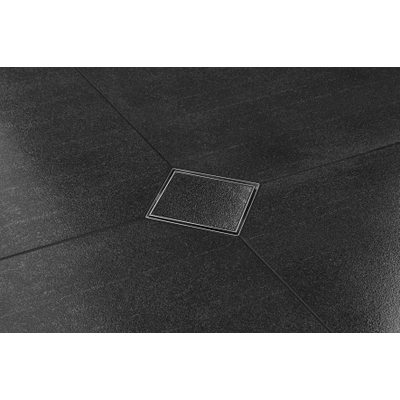 Easy drain Aqua Plus Quattro Siphon de sol - 15x15cm - grille carrelable - sortie latérale - profondeur d'encastrement 8cm - acier inoxydable brossé