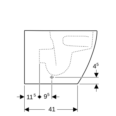 Geberit iCon staande wc diepspoel back-to-wall turboflush Wit