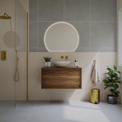 Saniclass Holz Framse Meuble de salle de bains - 120x45x40cm - 1 tiroir - plan de toilette - Noyer pure