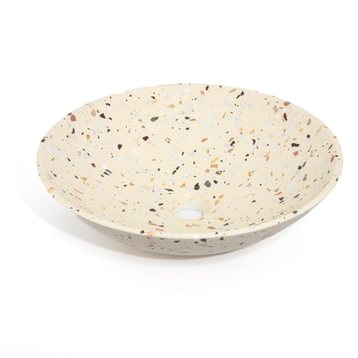 Adema Waskom 42x42x12cm - rond - terrazzo crème TWEEDEKANS