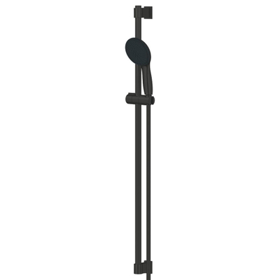 GROHE Vitalio Start 110 Ensemble barre de douche - 90cm - douchette à main ronde - avec 2 types de jets - flexible de douche lisse - noir mat