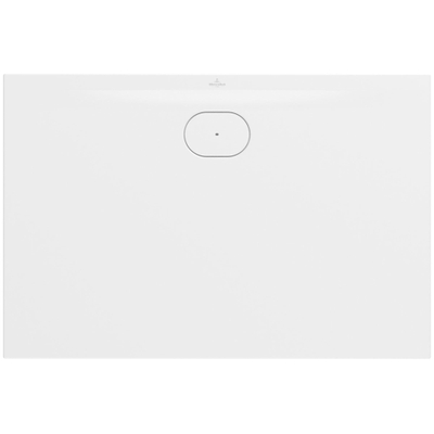 Villeroy & Boch Ecora douchebak - 120x80x3.5cm - afvoer lange zijde - stone white (wit)