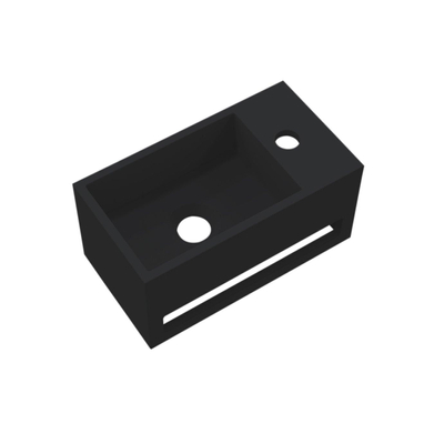 Best Design Mona Black Lave-mains droite avec porte-serviettes 33x18x16cm Just Solid Noir mat