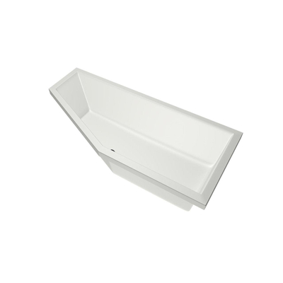 Xenz Society Baignoire d'angle - 170x75x48 - bonde centrale - droite - compact - acrylique - blanc mat