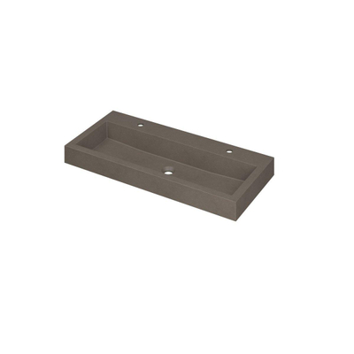 INK Momento lavabo - 100x45x9cm - 1 vasque - 2 trous de robinet - Quartz béton