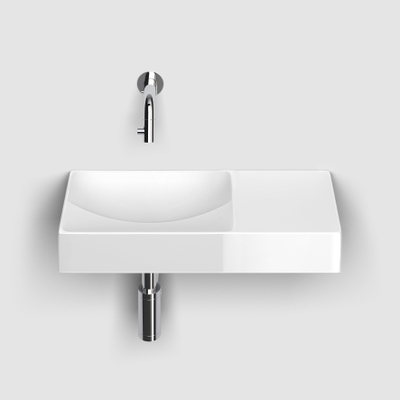 Clou Vale céramique lave-mains 45x19x7cm pré-percé trou de robinet à droite Blanc brillant