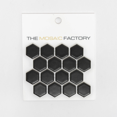 SAMPLEAMH23317 The Mosaic Factory Barcelona mosaïque 2.3x2.6x0.5cm pour mur et sol pour intérieur et extérieur Hexagone Céramique Noir