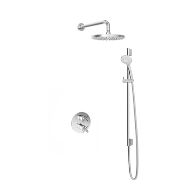 Hotbath Get together IBS3A Regendoucheset inbouw - 35cm wandarm - 25cm ronde hoofddouche - 3 standen handdouche glijstang - chroom OUTLETSTORE