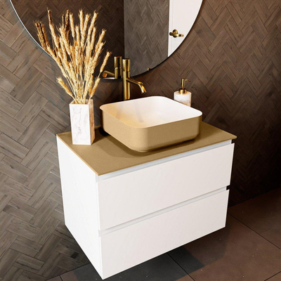 Mondiaz TOP 46 Topblad - 70x46x0.9cm - geschikt voor afdekplaat - Solid surface - Oro