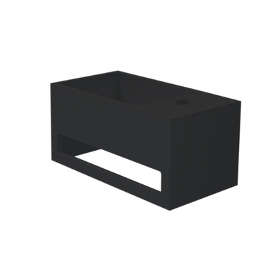 Best Design Mona Black Droite lave-mains incl. porte-serviettes Just Solid 33x18x16cm