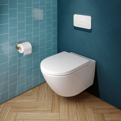 Villeroy & Boch Subway 3.0 WC suspendu - 56cm - à fond creux - chasse d'eau à double effet - avec abattant Saniclass à dépose rapide et fermeture douce - blanc