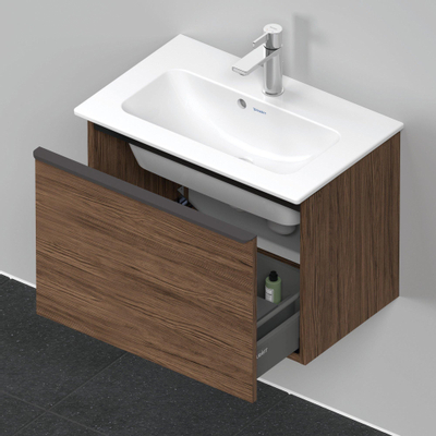 Duravit D-Neo wastafelonderkast 61x44x37.2cm 1 lade Noten (donker) Mat