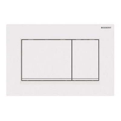 Geberit Sigma30 bedieningplaat met dualflush frontbediening voor toilet/urinoir 24.6x16.4cm wit/matwit TWEEDEKANS