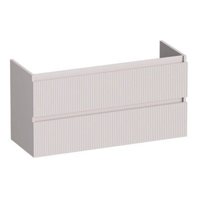 BRAUER Joy Wavy wastafelonderkast ondiep 100 2 softclose lades - greeploos - 1 sifon uitsparing - mat zand